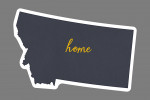 Montana - Home State - Gray on White