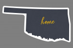 Oklahoma - Home State - Gray on White
