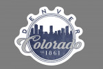 Denver, Colorado - Skyline Seal (Blue) - Lantern Press Artwork