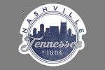 Nashville, Tennessee - Skyline Seal (Blue) - Lantern Press Artwork