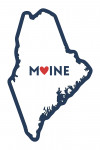 Maine - Home State w/ Red Heart - White on Navy