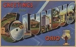 Greetings from Columbus, Ohio (Blue/Purple/White Trim) - Vintage Halftone