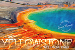 Yellowstone National Park - Grand Prismatic - Rubber Stamp - Lantern Press Photography