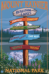 Mount Rainier National Park -  Reflection Lakes Destination Sign - Lantern Press Artwork