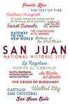 Puerto Rico - Typography - San Juan National Historic Site - Lantern Press Artwork