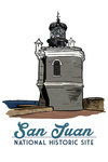 Puerto Rico - El Moro Lighthouse - San Juan National Historic Site - Lantern Press Artwork