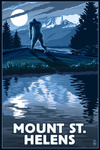 Mount St. Helens - Bigfoot Lake Scene - Lantern Press Artwork