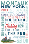 Montauk, New York - Typography - Lantern Press Artwork