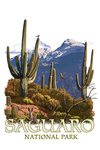 Saguaro National Park - Rincon Peak - Lantern Press Artwork