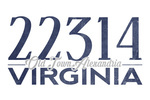 Old Town Alexandria, Virginia - 22314 Zip Code (Blue) - Lantern Press Artwork