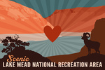 Lake Mead National Recreation Area - Heart & Rays - Lantern Press Artwork