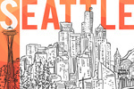 Seattle, Washington - Line Drawing - Modern - Lantern Press Artwork