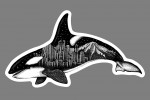 Orca and Seattle Skyline - Double Exposure - Lantern Press Artwork