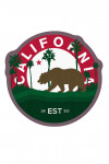 California - Vintage Circular Bear - Contour - California Flag