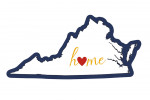 Virginia - Home State - White on Blue - Lantern Press Artwork