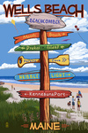 Wells, Maine - Wells Beach - Signpost