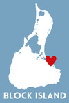 Block Island - Shape Outline and Heart - Lantern Press Artwork