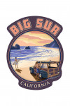 Big Sur, California - Woody on Beach - Contour