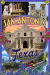 San Antonio, Texas - Montage - Lantern Press Artwork