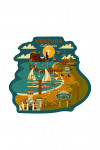 Ventura, California - Geometric - Contour - Lantern Press Artwork