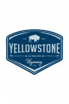 Yellowstone National Park, Wyoming - Navy Background - Contour - Lantern Press Artwork