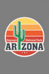 Saguaro National Park, Arizona - Cactus - Sun Vector - Lantern Press Artwork