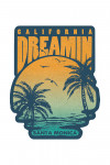 Santa Monica, California - California Dreamin' - Sunset & Palm Trees - Contour - Lantern Press
