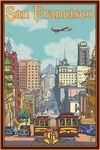 San Francisco, California - California Street - Lantern Press Artwork
