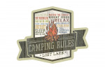 Lost Lake, Oregon - Camping Rules - Typography - Contour - Lantern Press Artwork