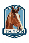 Tryon, North Carolina - Horse - Letterpress - Contour - Lantern Press Artwork