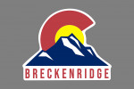 Breckenridge - Colorado - Flag & Mountain - Contour - Lantern Press Artwork