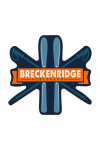 Breckenridge, Colorado - Skis and Poles - Contour - Lantern Press Artwork