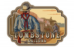 Tombstone, Arizona - Cowboy Standoff - Contour - Lantern Press Artwork