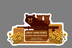 Great Sand Dunes National Park & Preserve - Entrance Sign with Bears Icon - Lantern Press