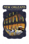 New Orleans, Louisiana - French Quarter - Contour - Lantern Press Artwork