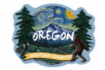 Oregon - Bigfoot Country - Starry Night - Contour - Lantern Press Artwork