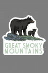 Great Smoky Mountains - Black Bear & Cub - Contour - Lantern Press Artwork