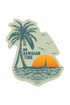 On Hawaiian Time - Sunset with Palm Tree - Lantern Press Artwork