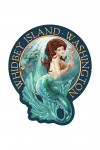 Whidbey Island, Washington - Mermaid - Contour - Lantern Press Artwork