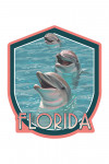 Florida - Dolphin Trio - Contour - Lantern Press Artwork