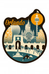Orlando, Florida - Retro Skyline - Contour - Lantern Press Artwork