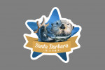 Santa Barbara, California - Otter with Starfish - Contour - Lantern Press Artwork