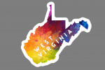 West Virginia - State Abstract Watercolor - Contour