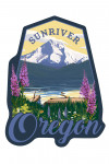 Sunriver, Oregon - Mountain & Lake Scene - Contour - Lantern Press Artwork