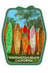 Huntington Beach, California - Surfboard Fence - Contour - Lantern Press Artwork