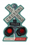 Marietta, Georgia - Railroad Crossing - Letterpress - Contour - Lantern Press Artwork
