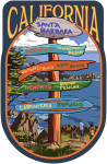Santa Barbara, California - Destination Signpost - Contour - Lantern Press Artwork