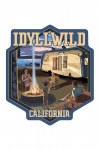 Idyllwild, California - Retro Camper & Lake - Contour - Lantern Press Artwork