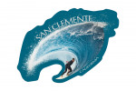 San Clemente, California - Surfer in Wave - Contour - Lantern Press Photography