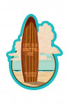 San Clemente, California - Surfboard - Life is a Beautiful Ride - Letterpress - Contour - Lantern Press Artwork